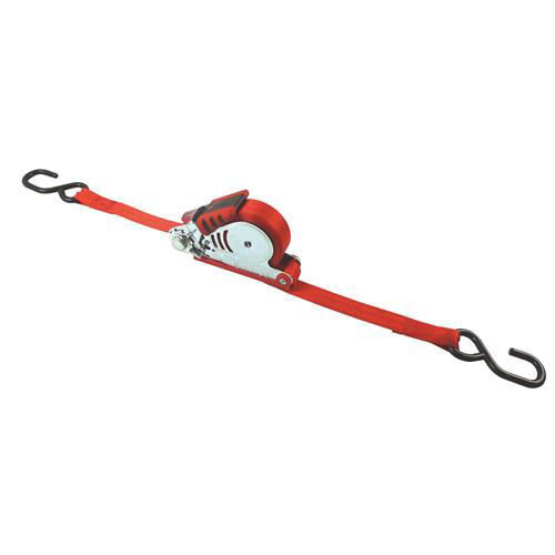 Picture of 1 in. x 15 ft. Retractable Tie Down 1500Lbs S-hooks  - Red