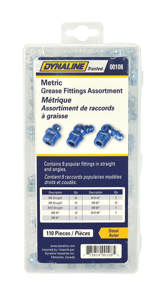 Image de Metric Grease Fitting Assortment, 110 Pieces